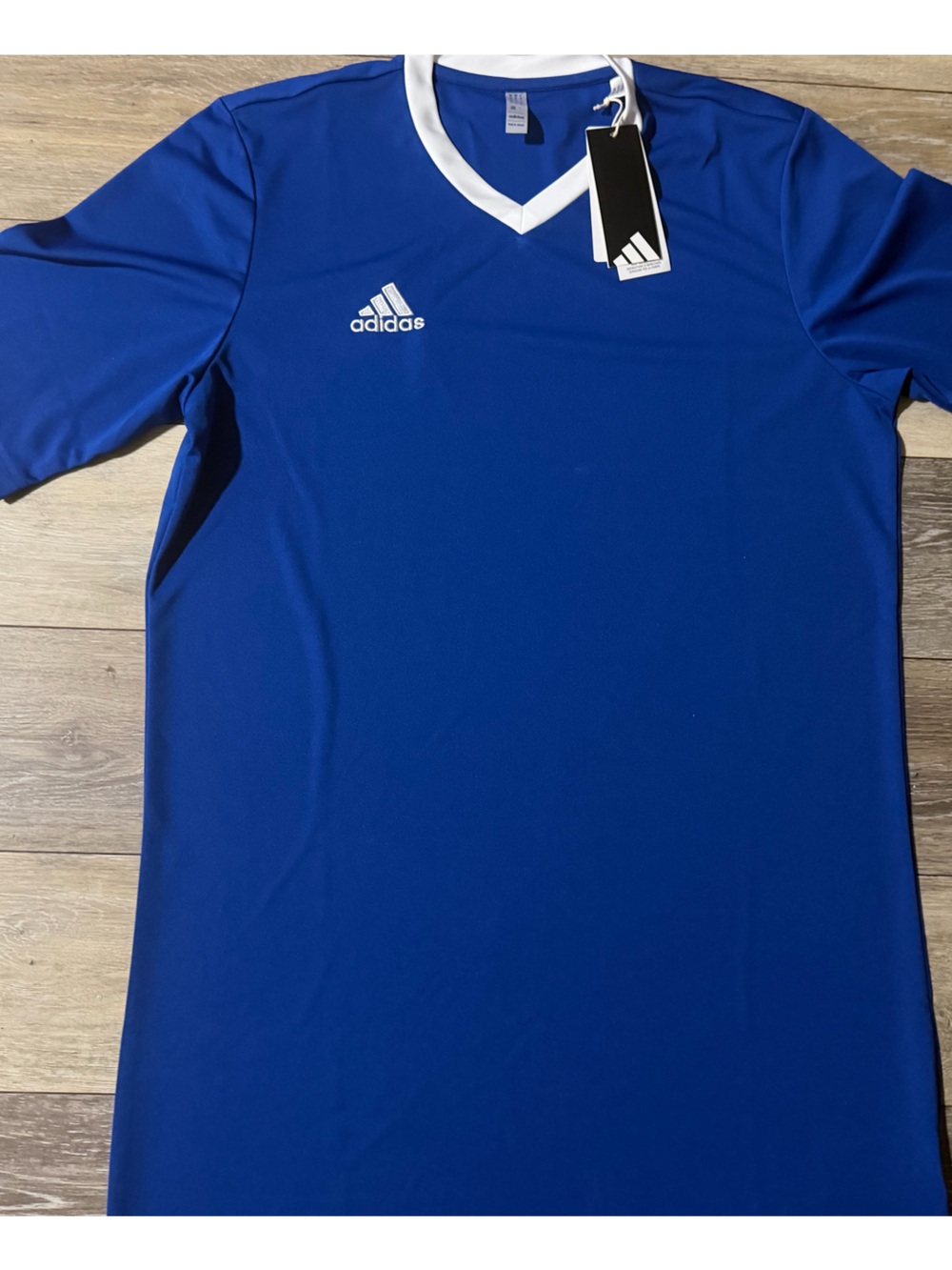 Adidas Men’s Blue V-Neck Jersey shirt size L T3 Large Tall-NWt